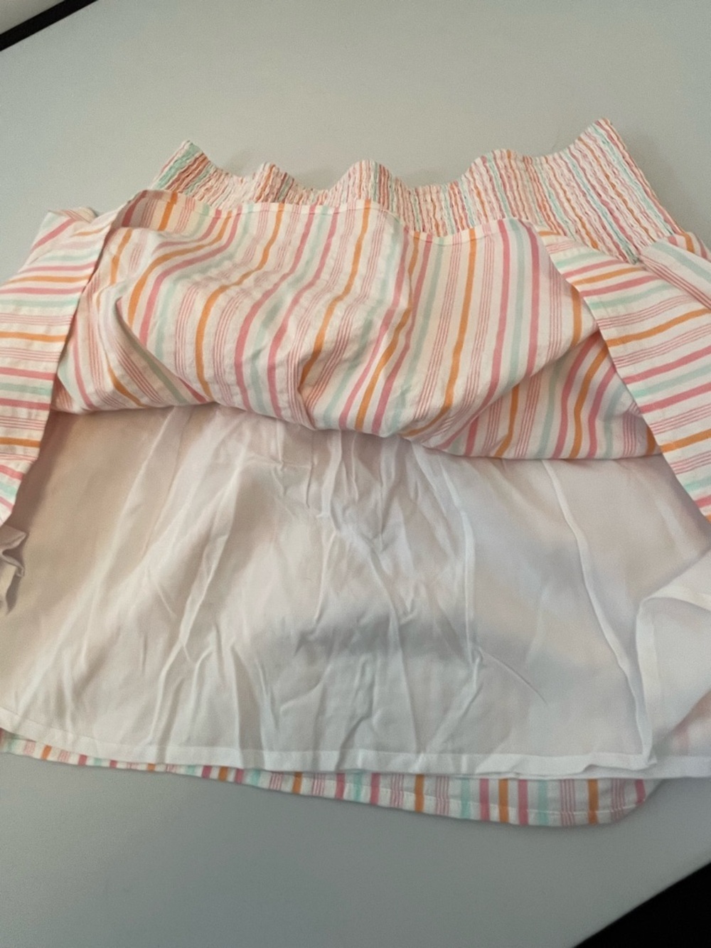 Vineyard Vines Pastel Multi-Stripe Tiered Harbor Smocked Mini Skirt Size Large - Picture 7 of 10